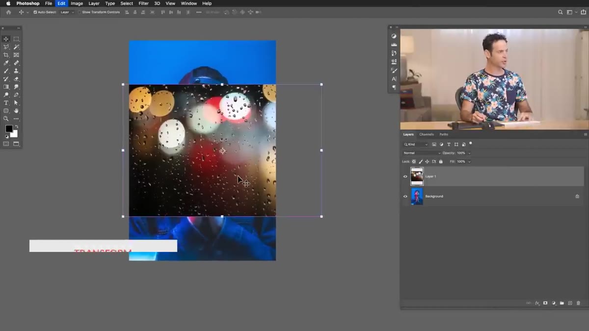 Free Transform handles on texture layer being scaled up