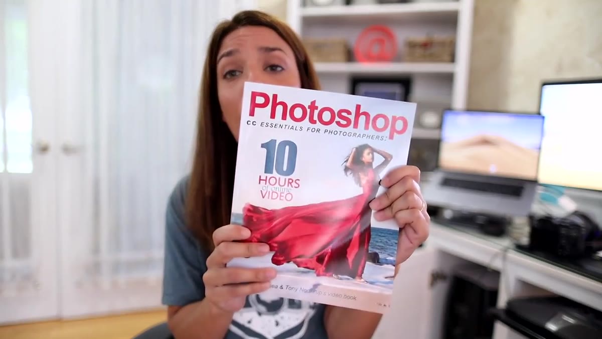 Tony&rsquo;s Photoshop book displayed with mention of companion video hours