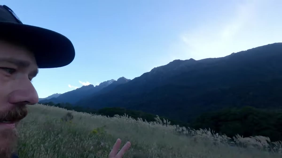 Mountain face revealed after clearing the forest, waterfalls visible