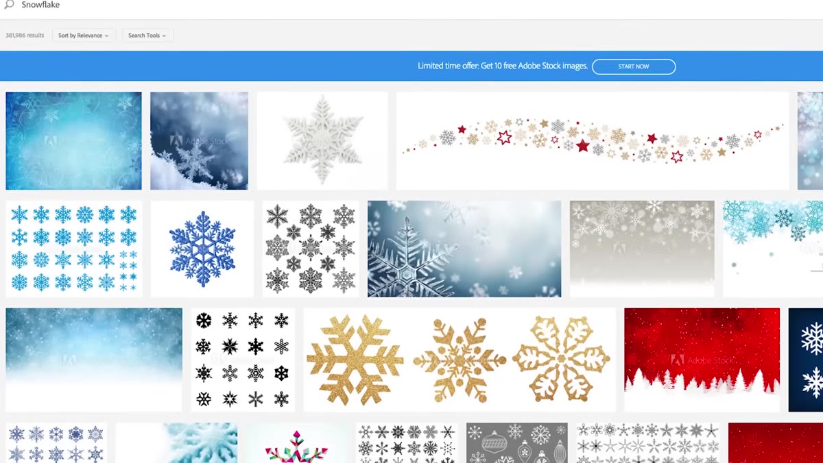 Snowflake stock photo open in Photoshop workspace