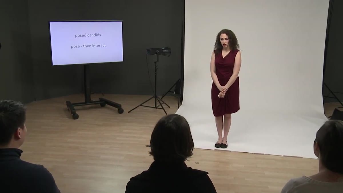 Instructor describing the posed-but-candid approach