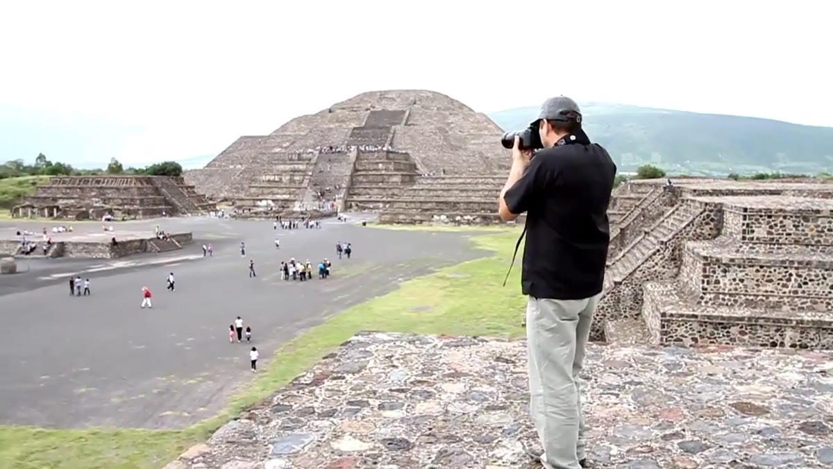 Ruins location background plates being captured the day before