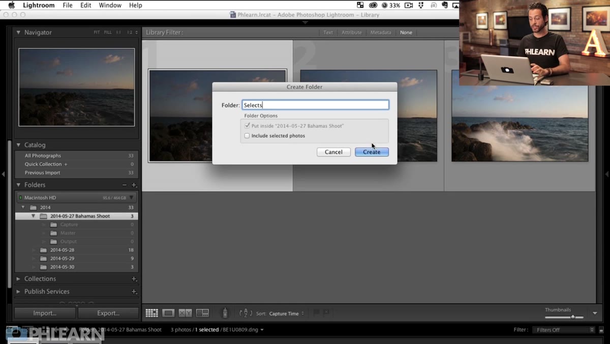 Right-click menu in Lightroom showing Edit In Photoshop option