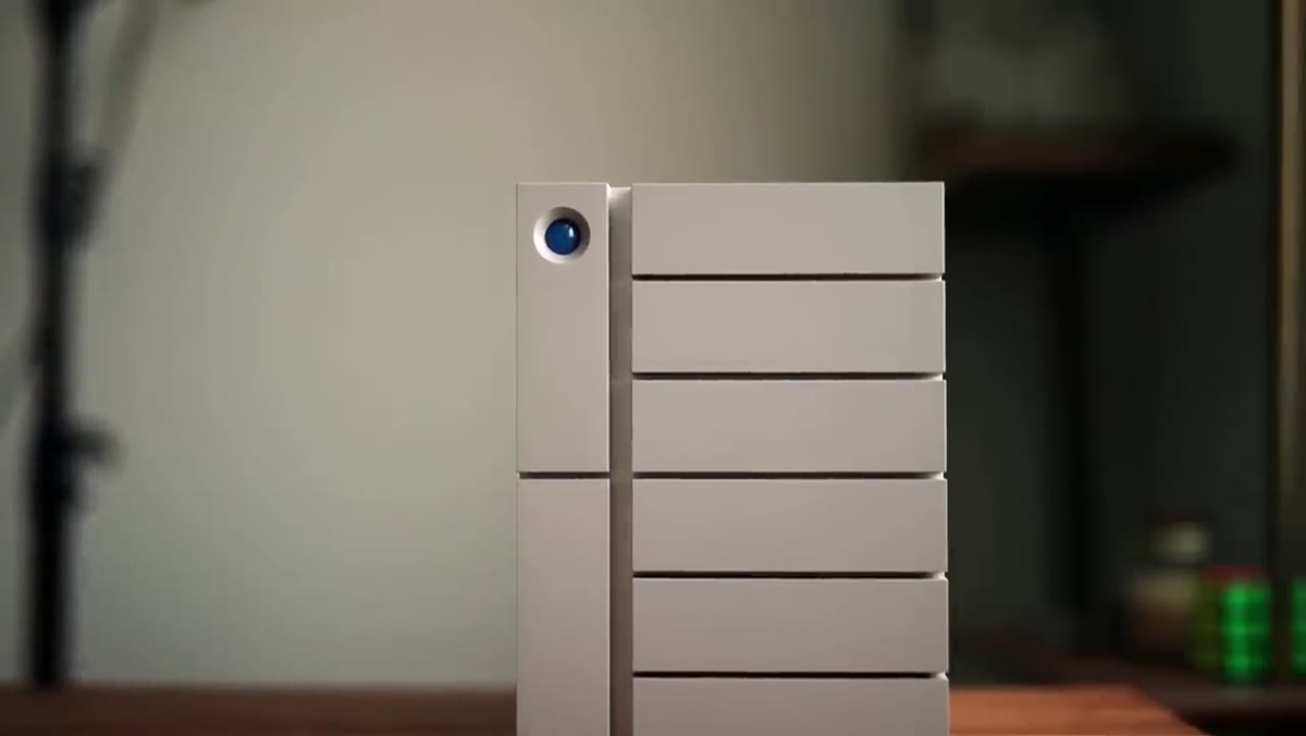LaCie 6Big RAID unit shown, explaining drive bay configuration