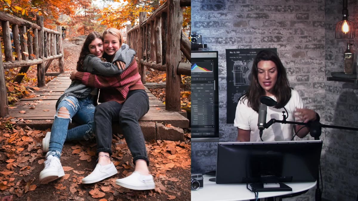 Lightroom preset applied to fall outdoor portrait