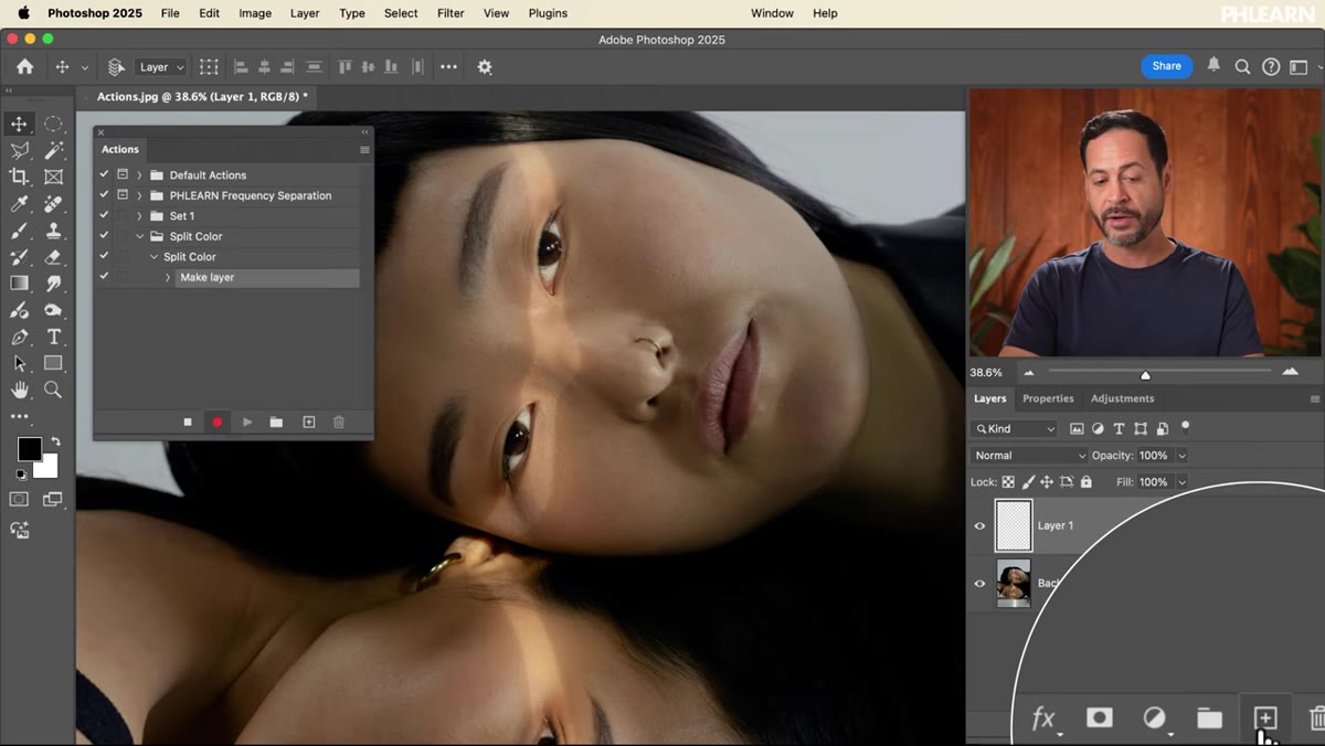 New layer created with Apply Image dialog open