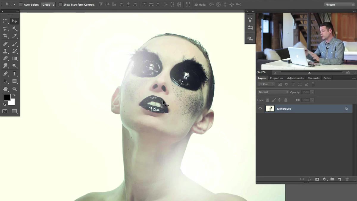 Portrait photo open in Photoshop before any editing