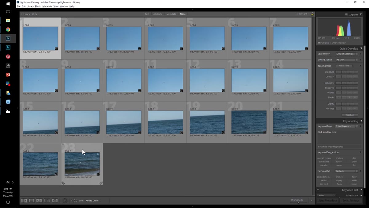 Lightroom&rsquo;s Match Total Exposures option in the Develop menu