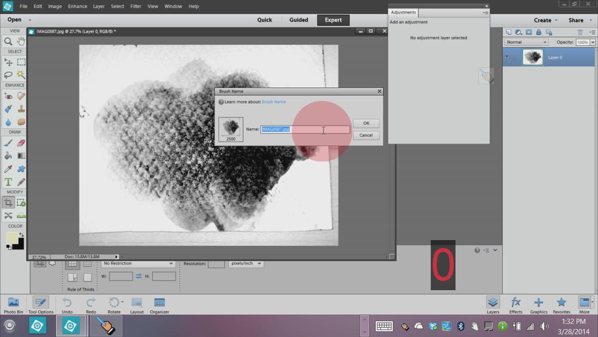 Edit menu open with Define Brush Preset option highlighted