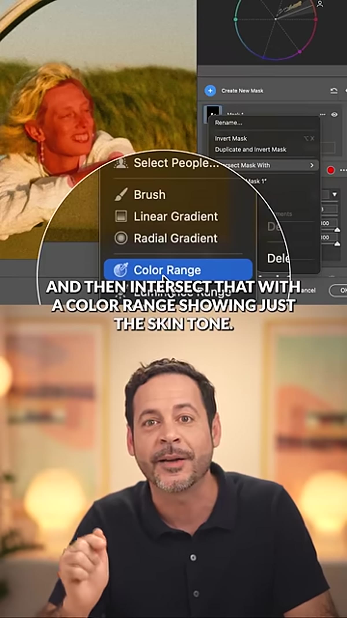 Color Range option being combined with brush mask in Camera Raw