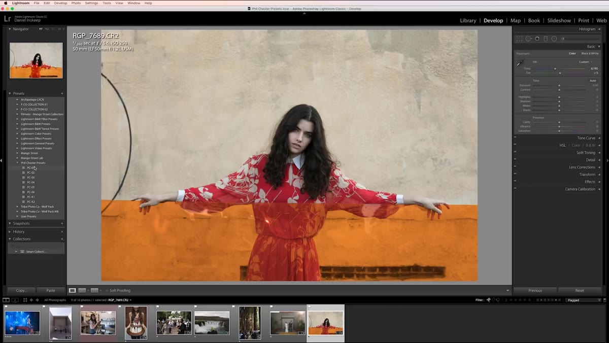 PCO1 preset applied to portrait photo in Lightroom