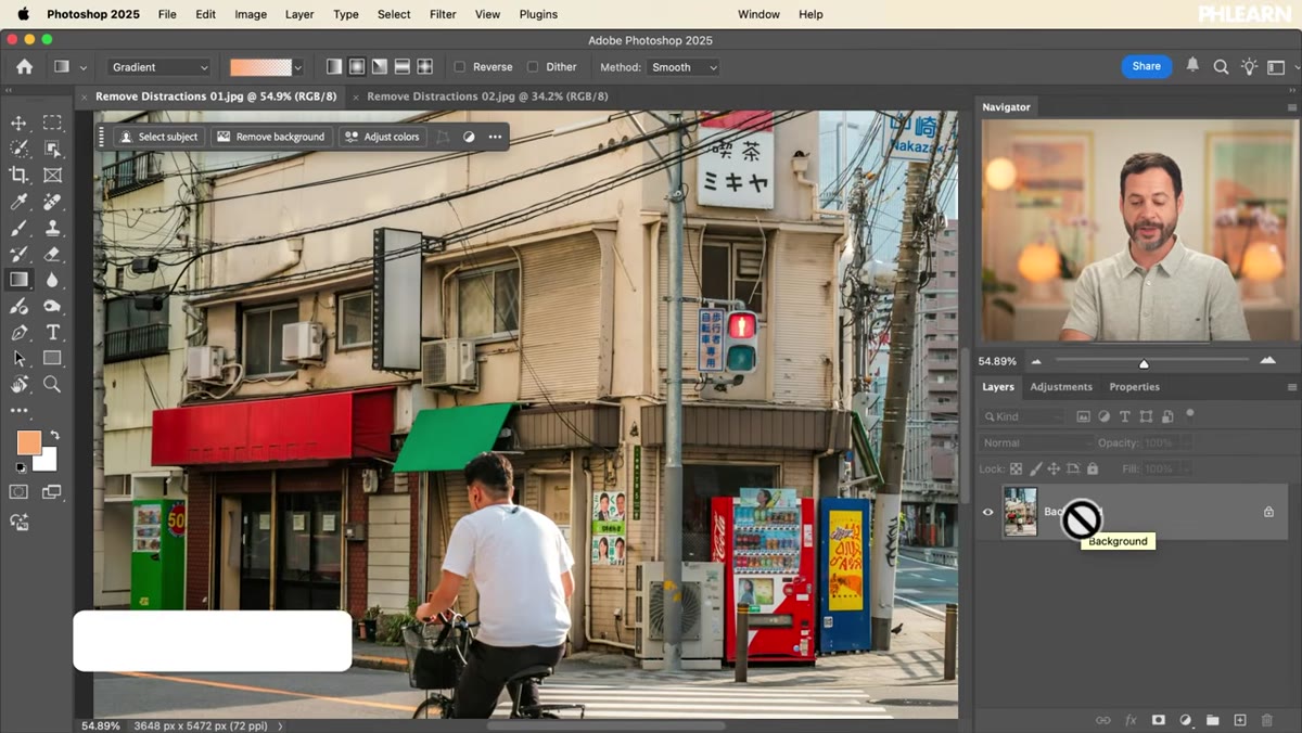 Duplicating background layer in Photoshop layers panel