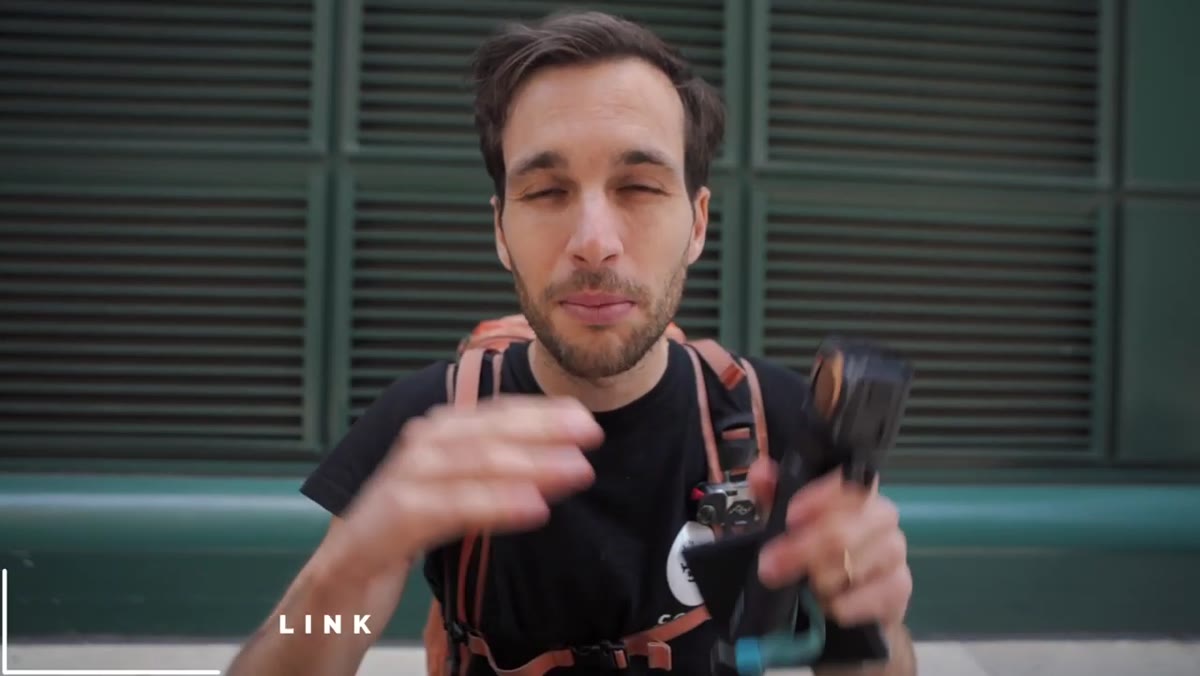 Polarizing filter being clipped onto the DJI Osmo Action camera