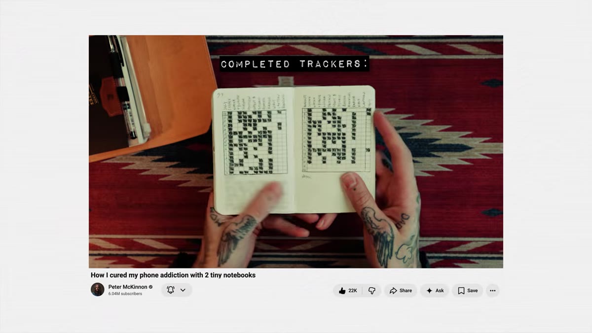 Custom habit tracker stamp impression on a Post-it note