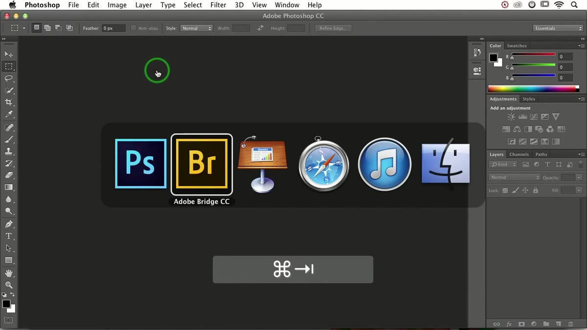 Photoshop workspace with document open in canvas