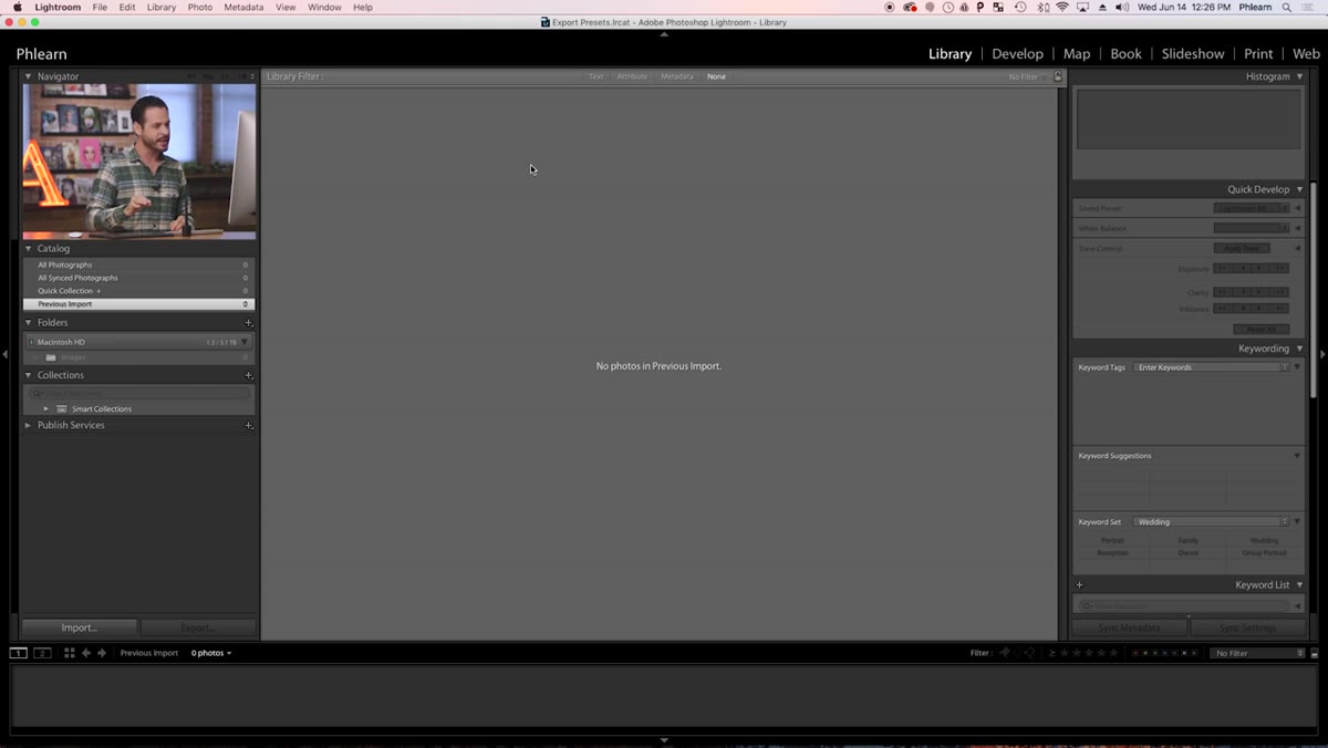 Lightroom library with imported images visible in grid view