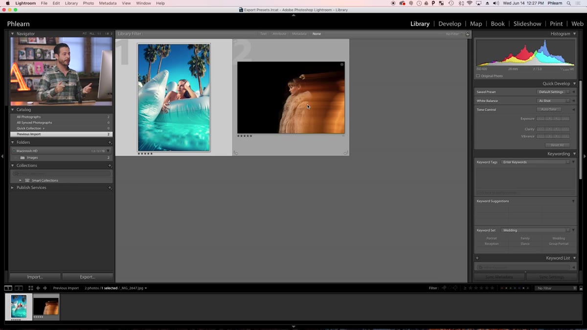 Lightroom Develop module with crop tool and 1:1 aspect ratio selected