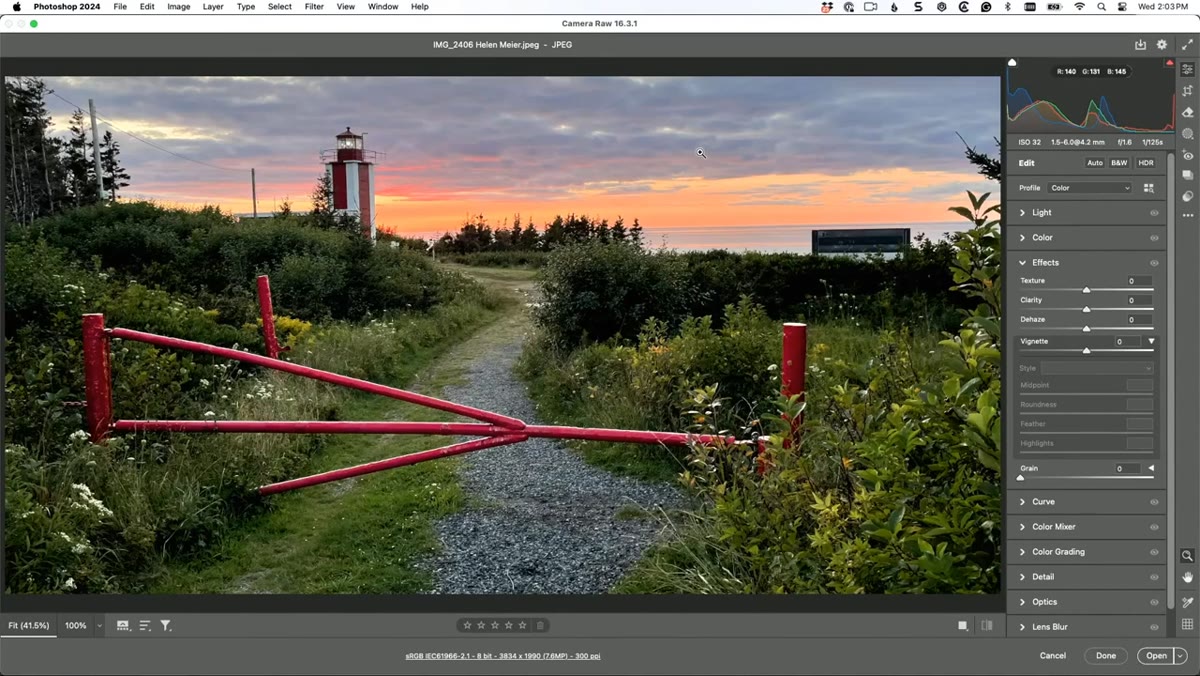 Gate visible in foreground of lighthouse iPhone photo