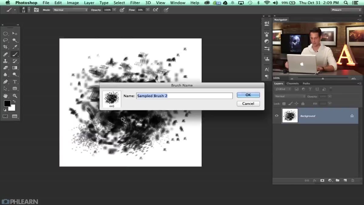 Edit menu open with Define Brush Preset option highlighted