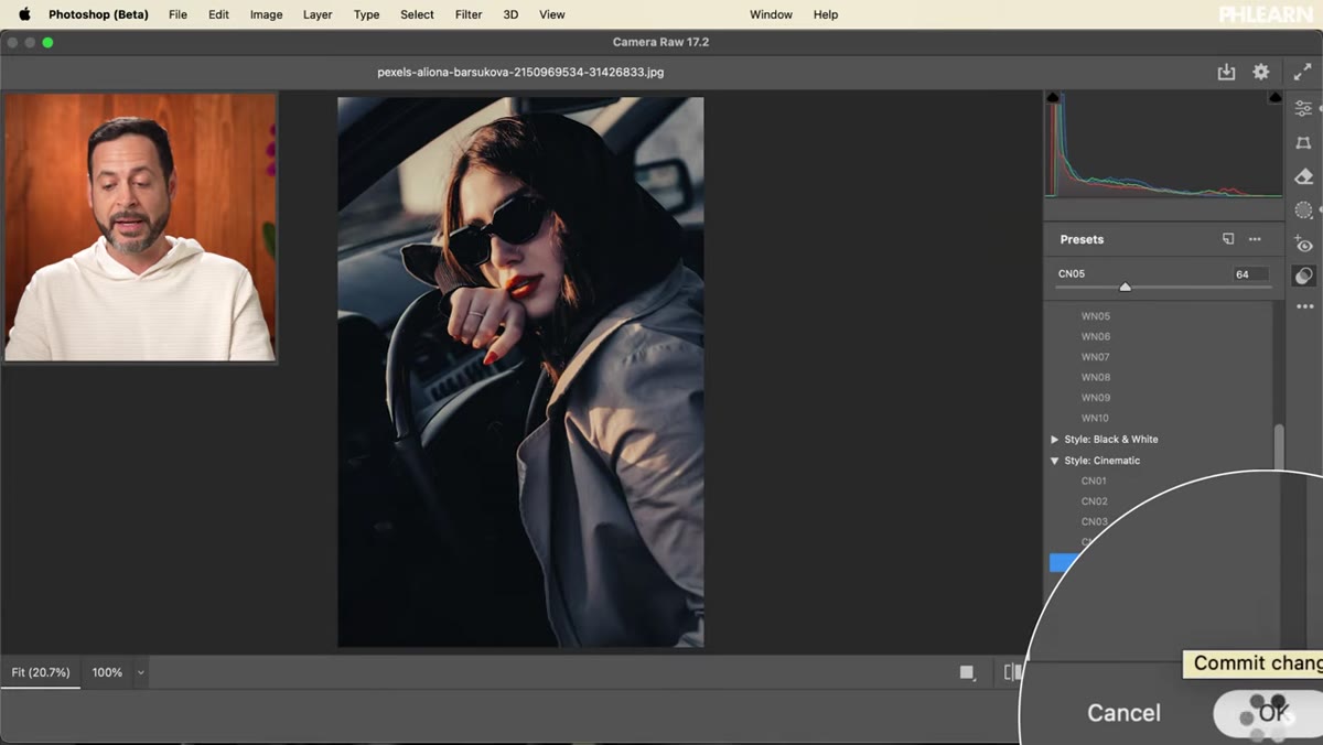 Camera Raw Smart Filter visible in Photoshop Layers panel
