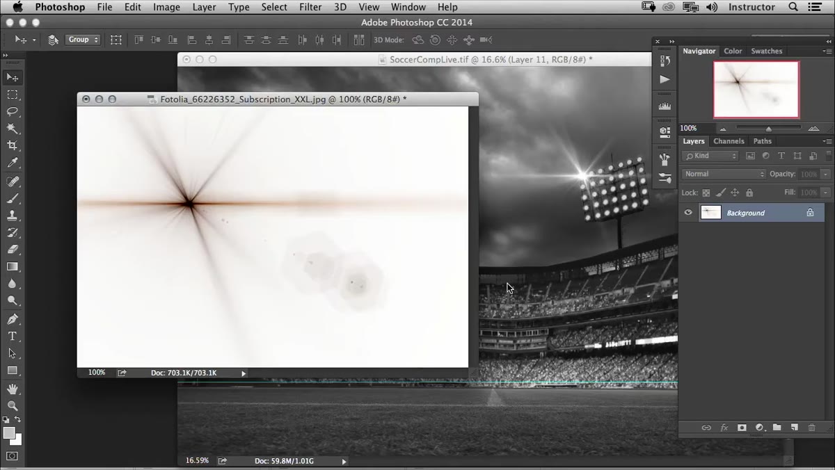 Inverted lens flare showing white flare on black background