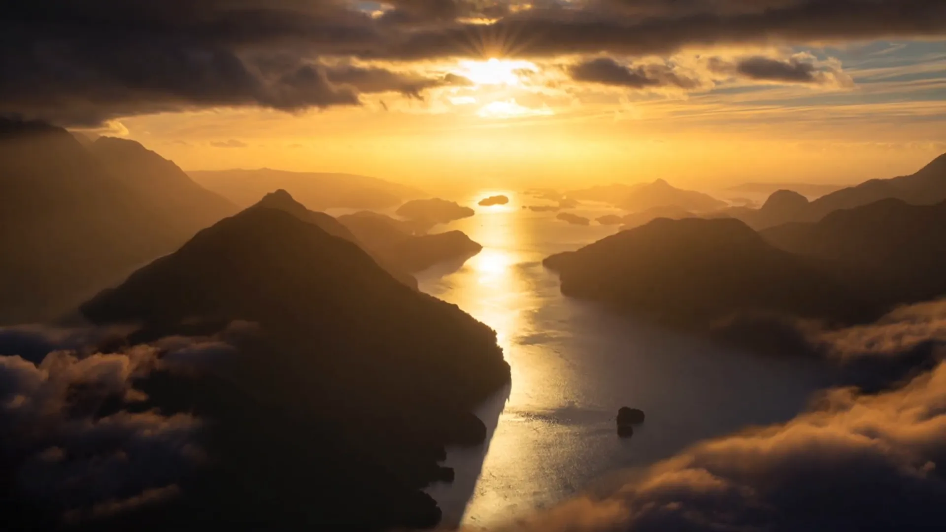 sunset over the mountains correctly exposed and composed